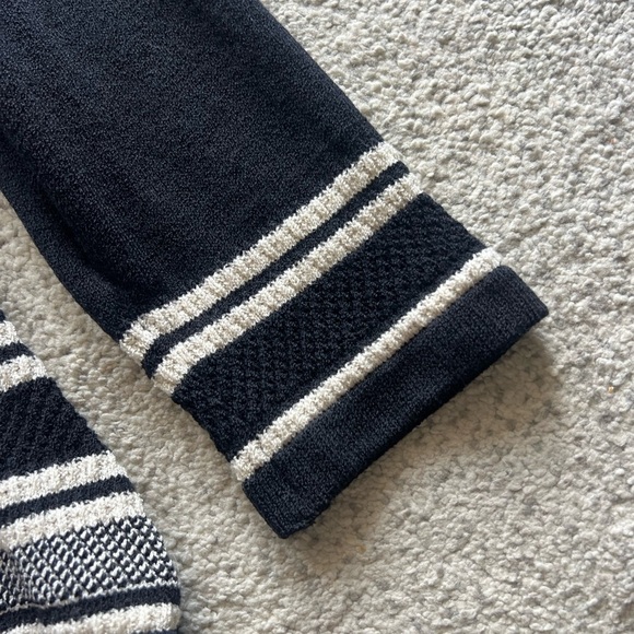 St. John Santana Knit Nautical Stripe Button Front Cardigan - Picture 2 of 5